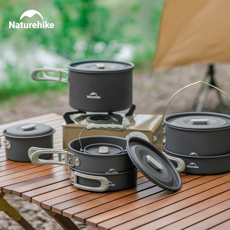 Quechua Camping Cooking Set - Zestaw naczyń kempingowych Naturehike, ultralekki aluminiowy