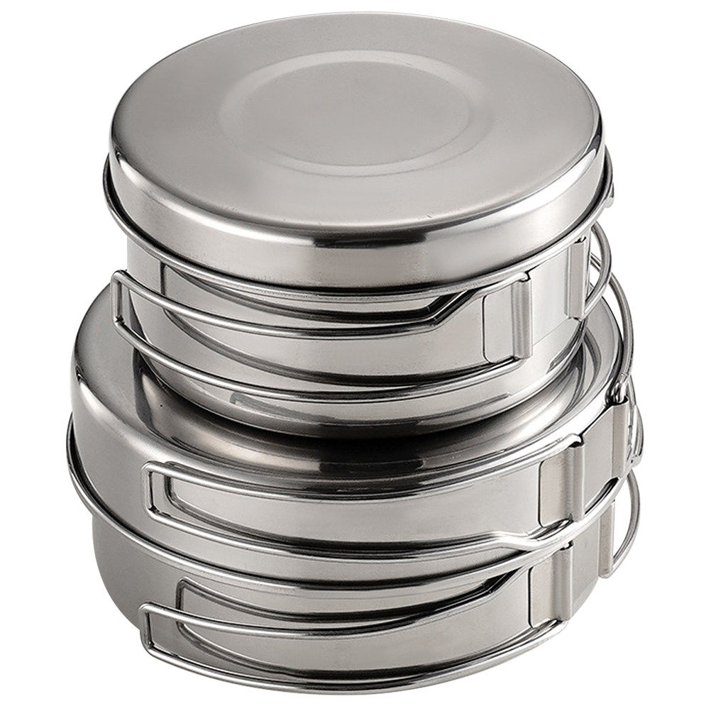 Camping Cooking Set Stainless Steel - 1 zestaw naczyń kuchennych ze stali
