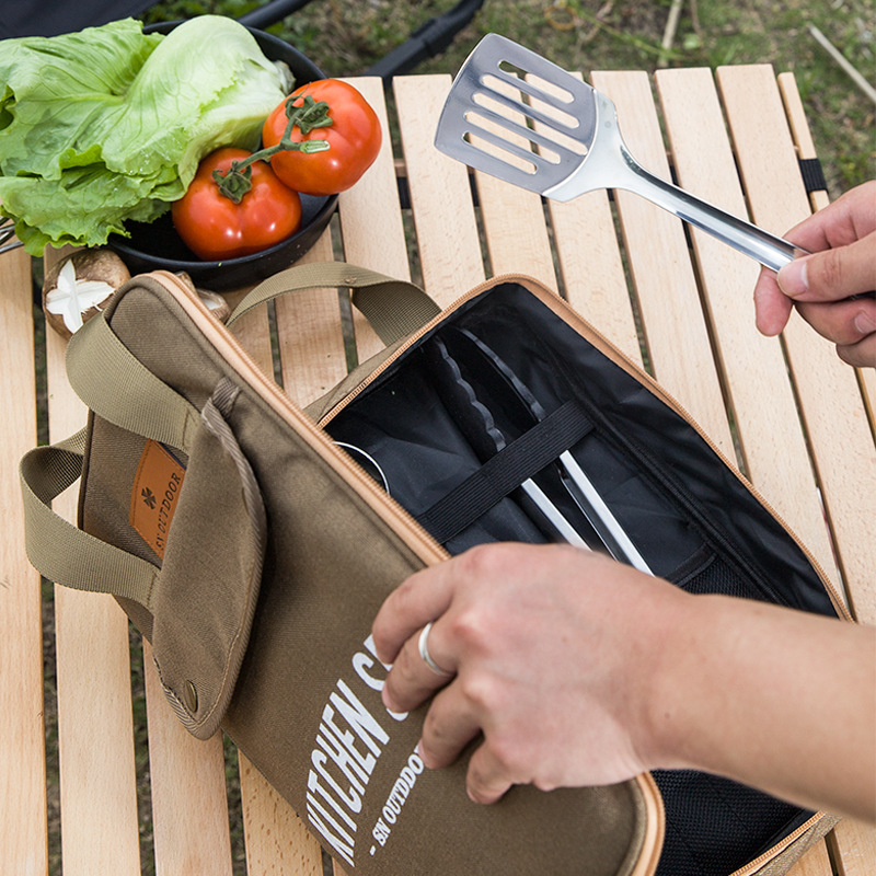 Camping Cooking Utensils Storage - 8-częściowy zestaw naczyń kuchennych na kemping,