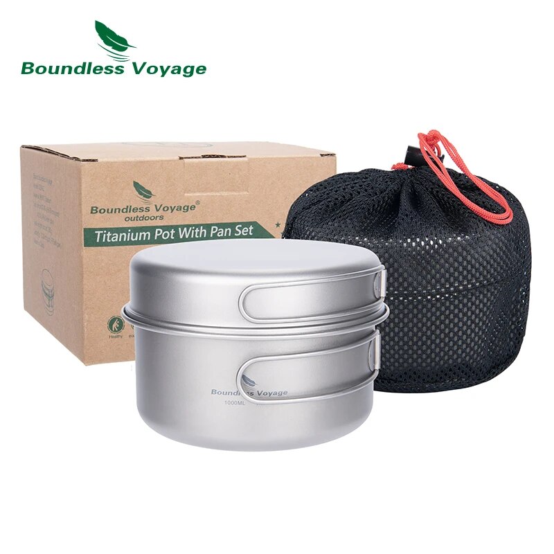 Camping Cooking Set 2 Person - Zestaw Tytanowych Garnków i Patelni Boundless