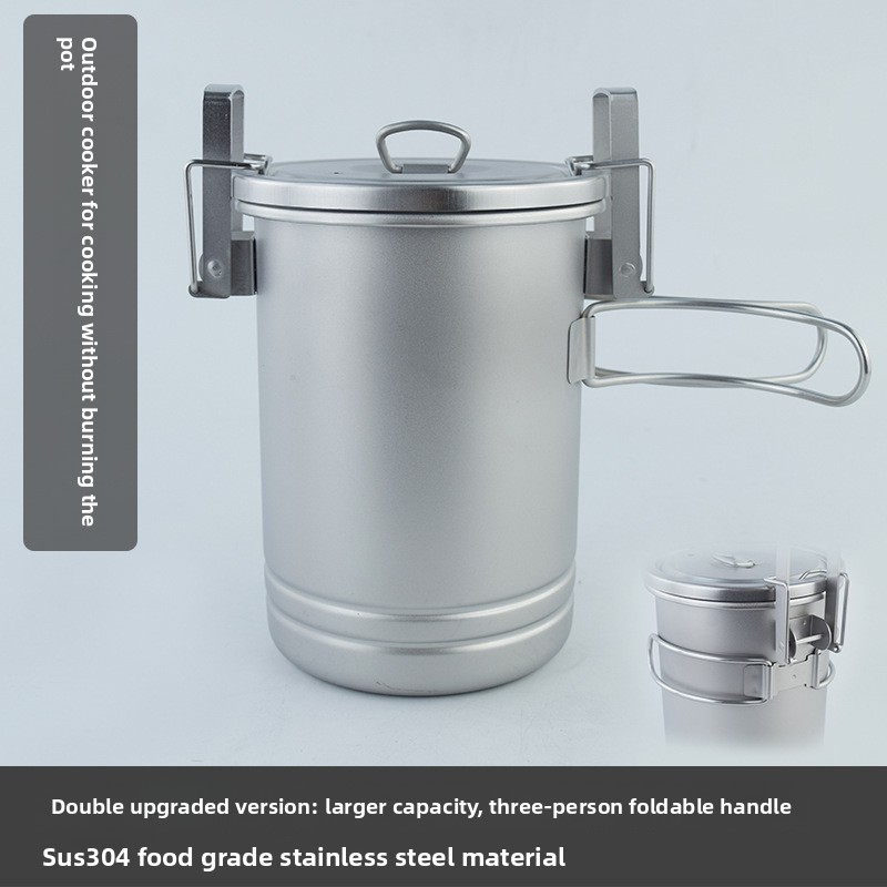 Camping Cooking Pot Stainless Steel - Wielofunkcyjny garnek do gotowania ryżu na