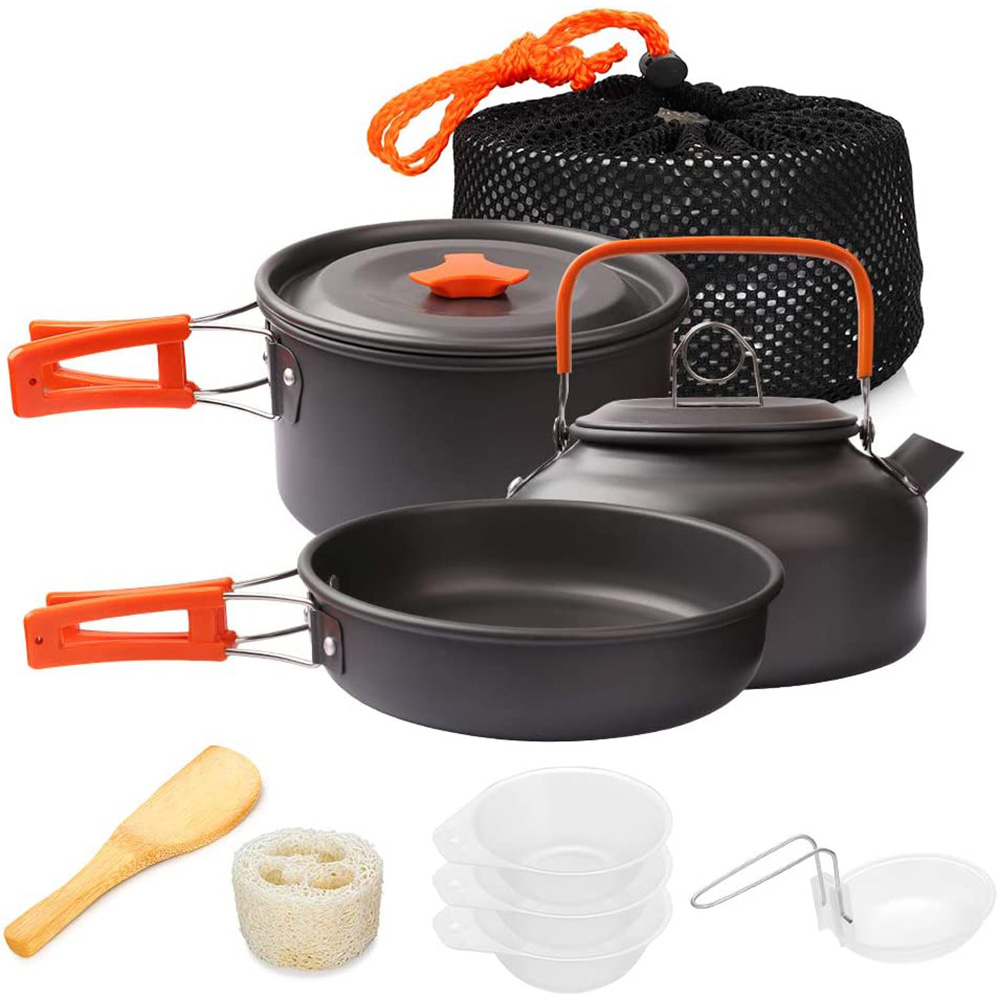 Camping Cooking Set Stainless Steel - 1 sztuk/1 zestaw zestaw naczyń kempingowych