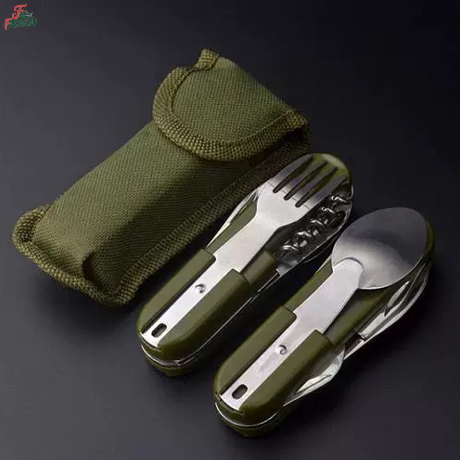 Camping Cooking Set Stainless Steel - Zestaw Kempingowy 5-w-1 ze Stali Nierdzewnej,