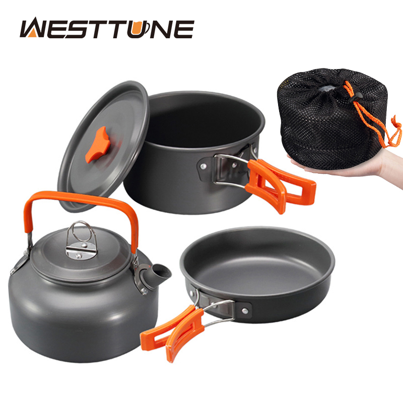 Camping Cooking Set 2 Person - WESTTUNE Zestaw naczyń kempingowych Aluminiowy przenośny