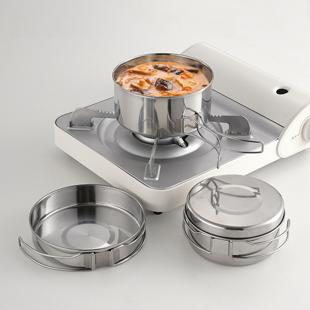 1 zestaw naczyń kuchennych ze  – Camping Cooking Set Stainless Steel recenzja i cena