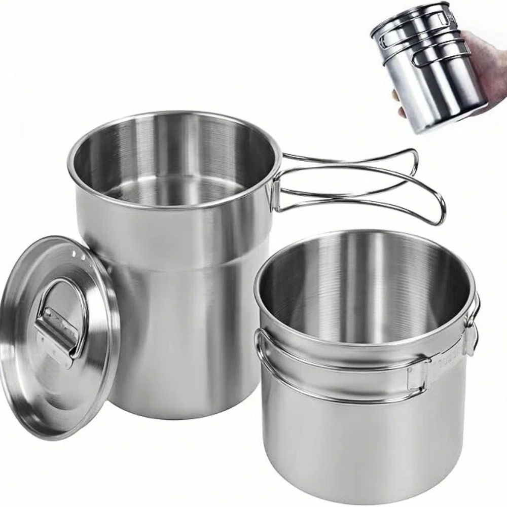 Składane kubki kempingowe, nac – Camping Cooking Set Stainless Steel recenzja i cena