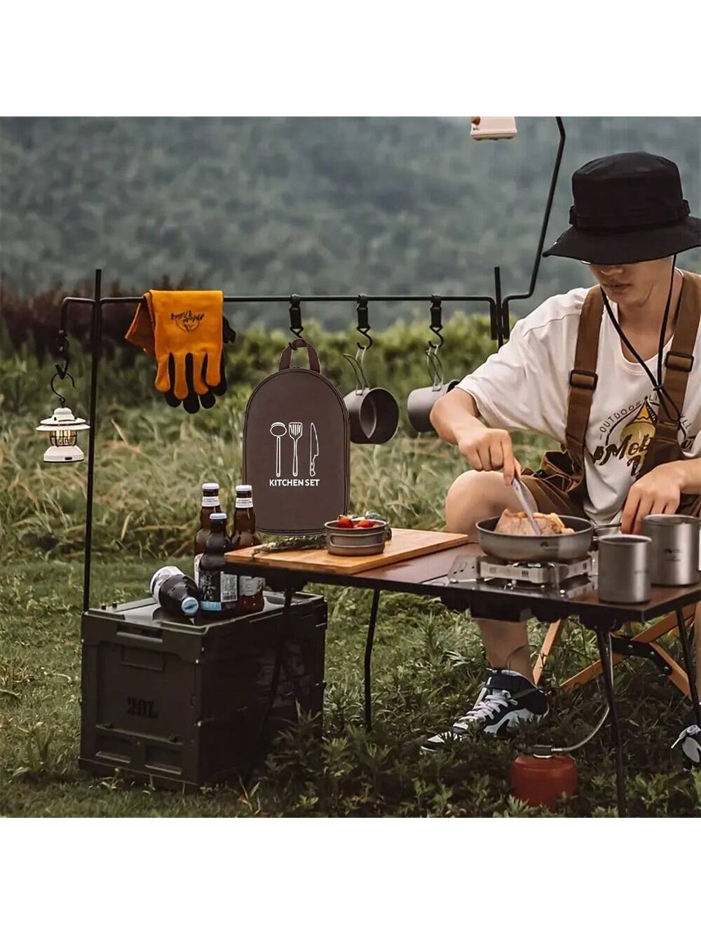 Outdoor Camping Cookware Stora – Camping Cooking Utensils Storage recenzja i cena
