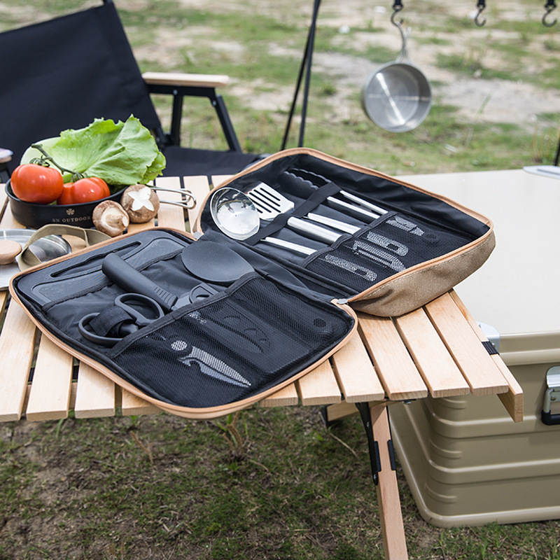 8-częściowy zestaw naczyń kuch – Camping Cooking Utensils Storage recenzja i cena