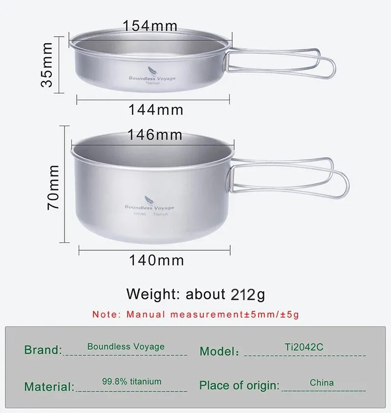 Zestaw Tytanowych Garnków i Pa – Camping Cooking Set 2 Person recenzja i cena