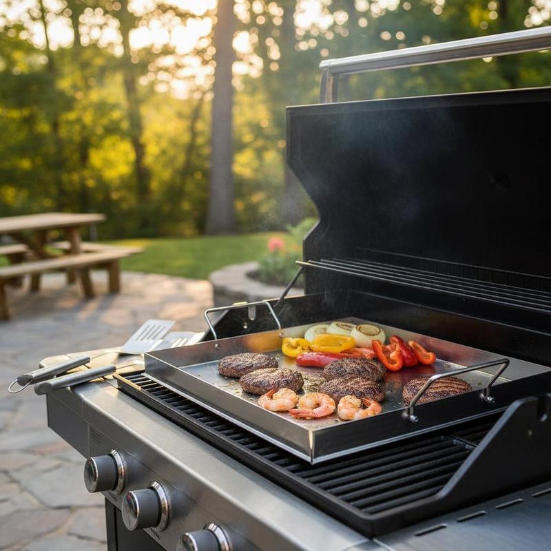 Uniwersalna płaska płyta grill – Camping Cooking Set Stainless Steel recenzja i cena