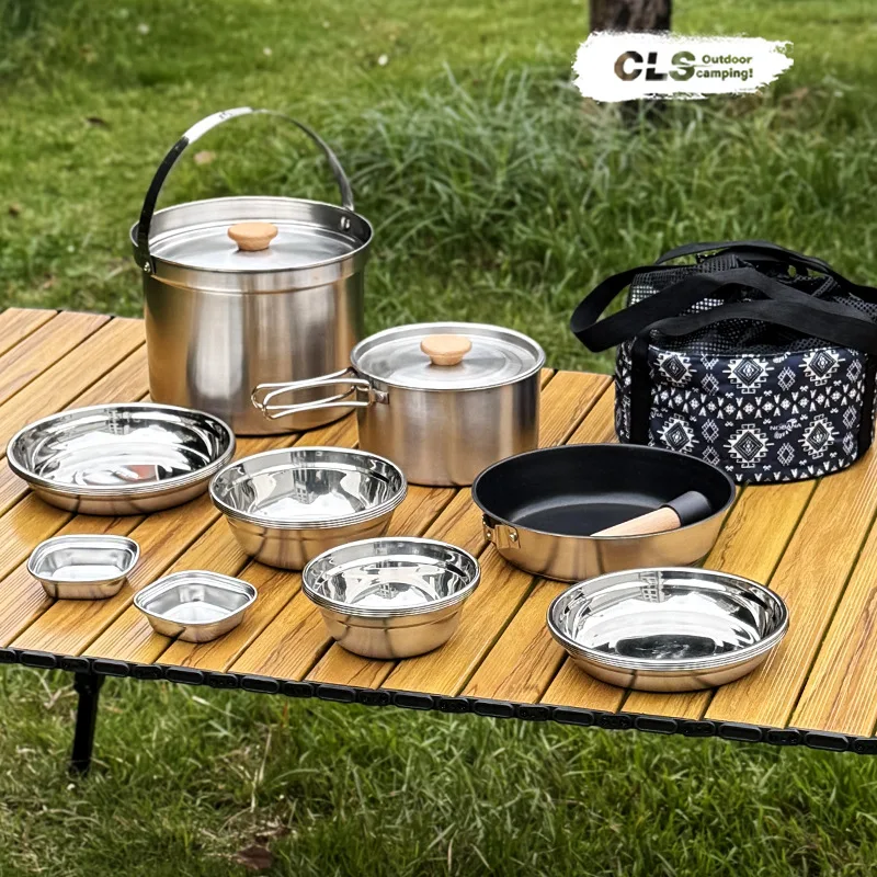 NOBANA&CLS 22-częściowy Zestaw – Camping Cooking Pot Stainless Steel recenzja i cena