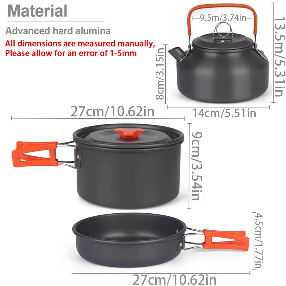 1 sztuk/1 zestaw zestaw naczyń – Camping Cooking Set Stainless Steel recenzja i cena