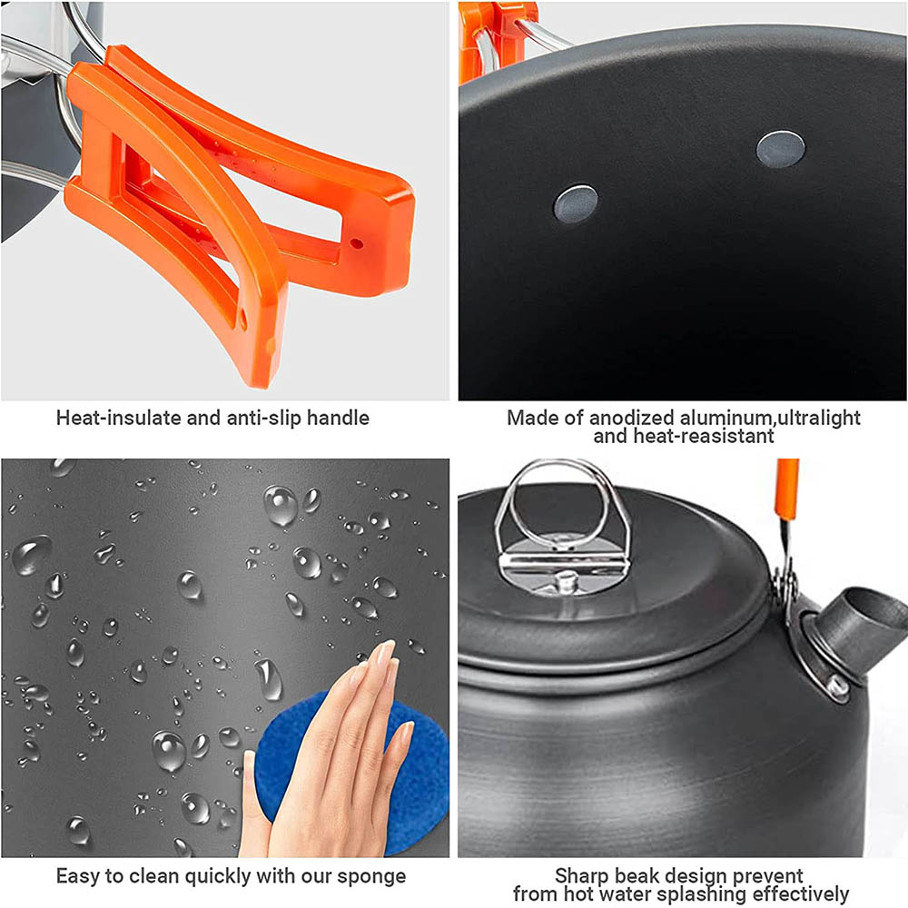 1 sztuk/1 zestaw zestaw naczyń – Camping Cooking Set Stainless Steel recenzja i cena