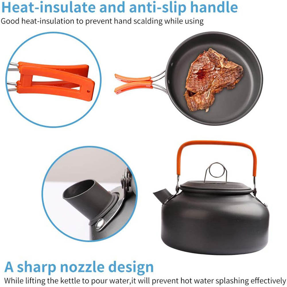 1 sztuk/1 zestaw zestaw naczyń – Camping Cooking Set Stainless Steel recenzja i cena