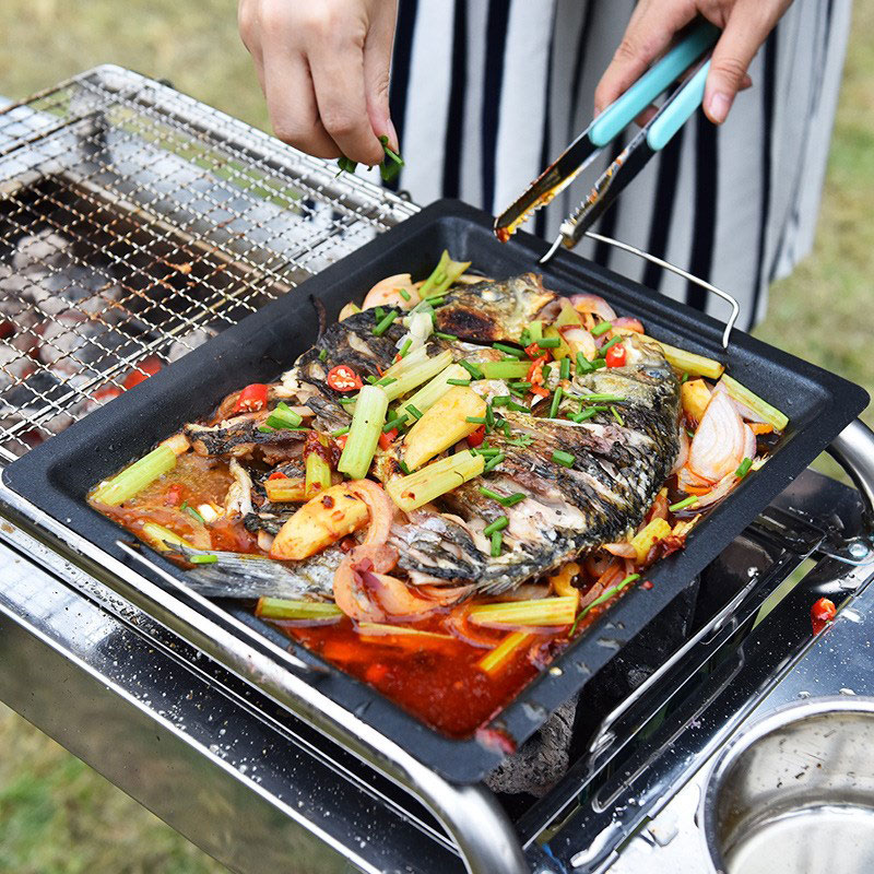 Gruba kwadratowa patelnia gril – Camping Cooking Set Non Stick recenzja i cena