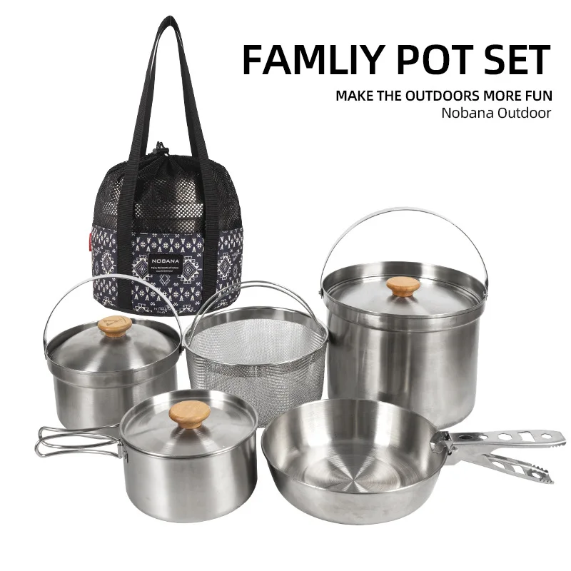 Zestaw garnków ze stali nierdz – Camping Cooking Pot Stainless Steel recenzja i cena