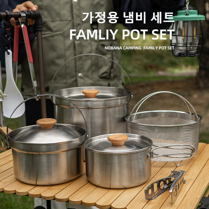 Zestaw garnków ze stali nierdz – Camping Cooking Pot Stainless Steel recenzja i cena