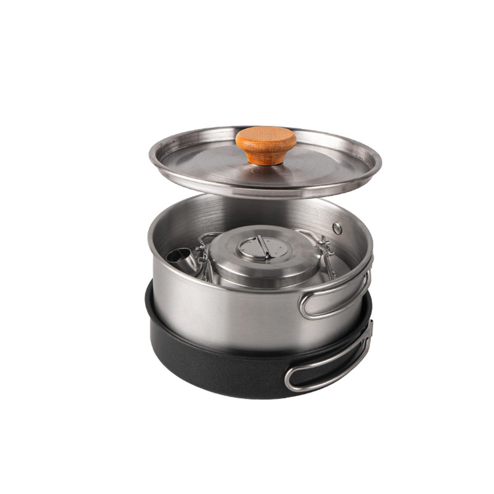 Zestaw naczyń kempingowych, ni – Camping Cooking Set Non Stick recenzja i cena