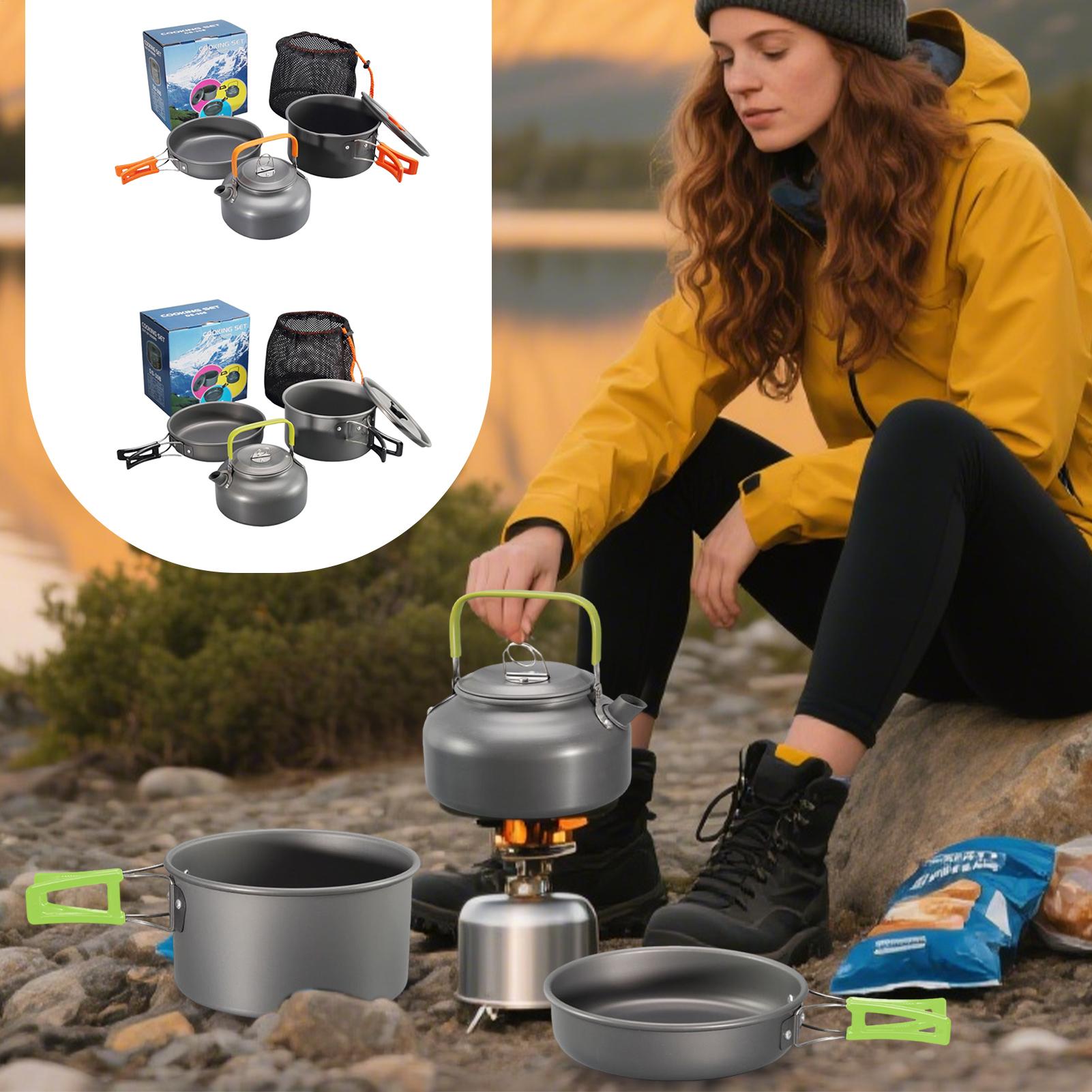Zestaw naczyń kempingowych, ga – Camping Cooking Set Non Stick recenzja i cena
