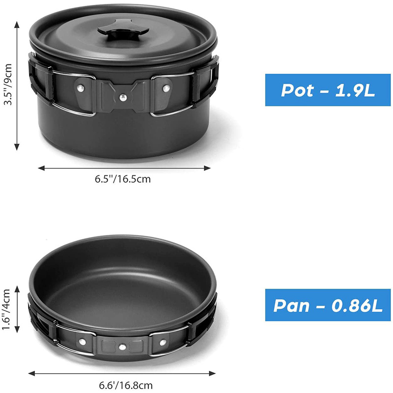 1 Zestaw Naczyń Kempingowych n – Camping Cooking Set Non Stick recenzja i cena